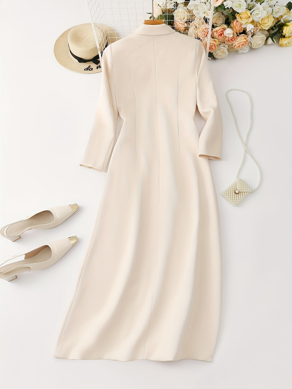 Elegant Blazer Polyester Double-Breasted Elegant Women's Solid Color Zip-Up Regular Fit Long Sleeve Blazer | Perfect for Business, Work, Interviews, Parties, and Weddings!