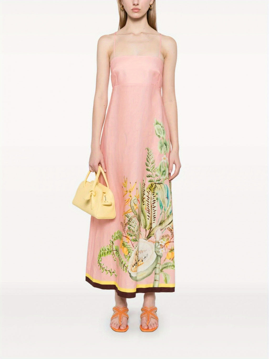 New Women'S Fashion High-Waisted - Printed Casual Dress with Straps