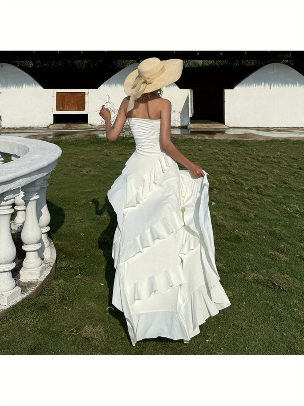 Elegant Off-Shoulder Ruched Maxi Dress with Side Slit - Chic White Bodycon Dress for Women, Perfect for Summer Events and Parties, Party Dress | Offshoulder Fashion | Ruched Texture