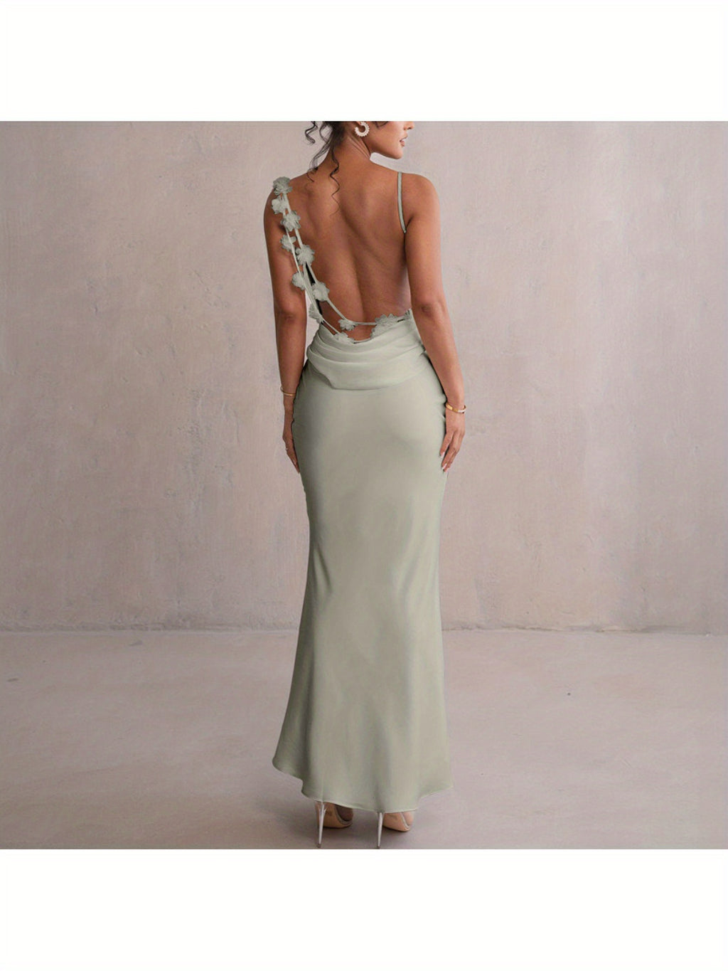 Elegant Floral Print Long Sleeveless Dress for Women - Backless Strapless Bodycon Mermaid Hem, A-Line Silhouette, Spring Summer Fall Fashion, Elegant Event Wear | Floral Print Dress | Mermaid Hemline, Floral Print Dress