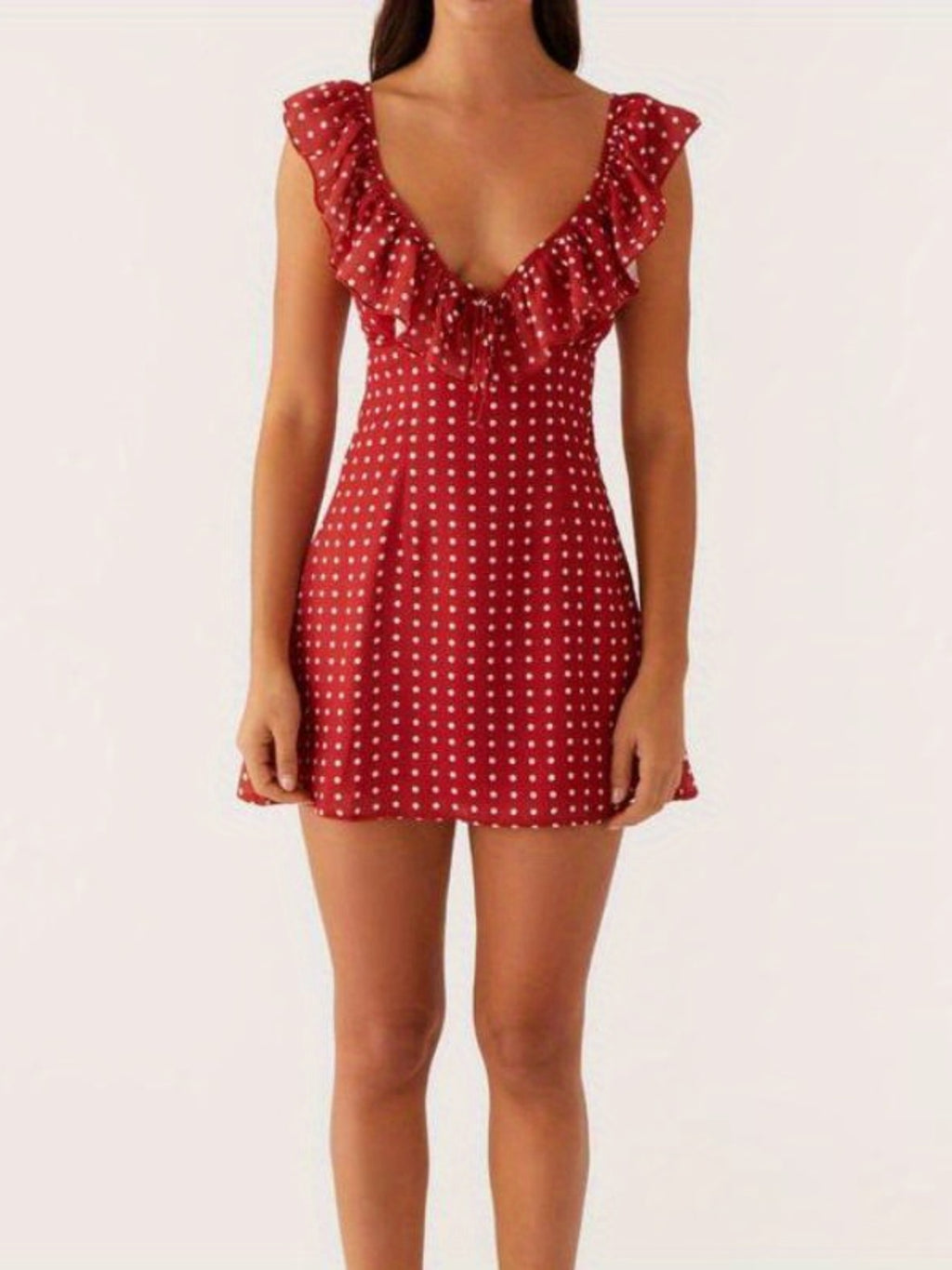 Women Mini Dress Sleeveless V Neck Backless Tie-up Floral\u002FDots Summer A-line Dress for Club Party